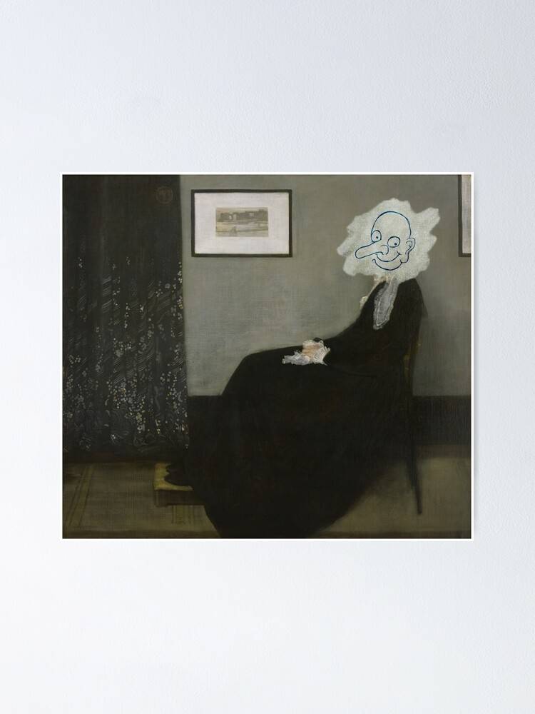 Whistlers Mother By Mr Bean – Poster - Canvas Print - Wooden Hanging ...