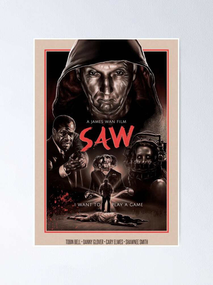 Saw Movie Horror Thriller Movie Billy Tobin Bell – Poster - Canvas ...