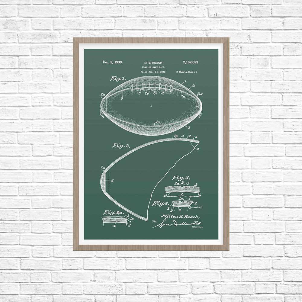 Football Poster, Football Art, Patent Art, Old Football, Nfl – Poster ...