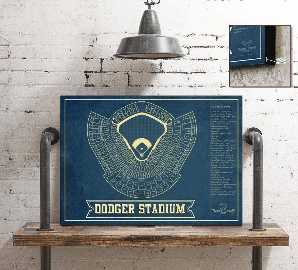 La Dodgers Stadium Seating Chart Vintage Baseball Fan Print Poster