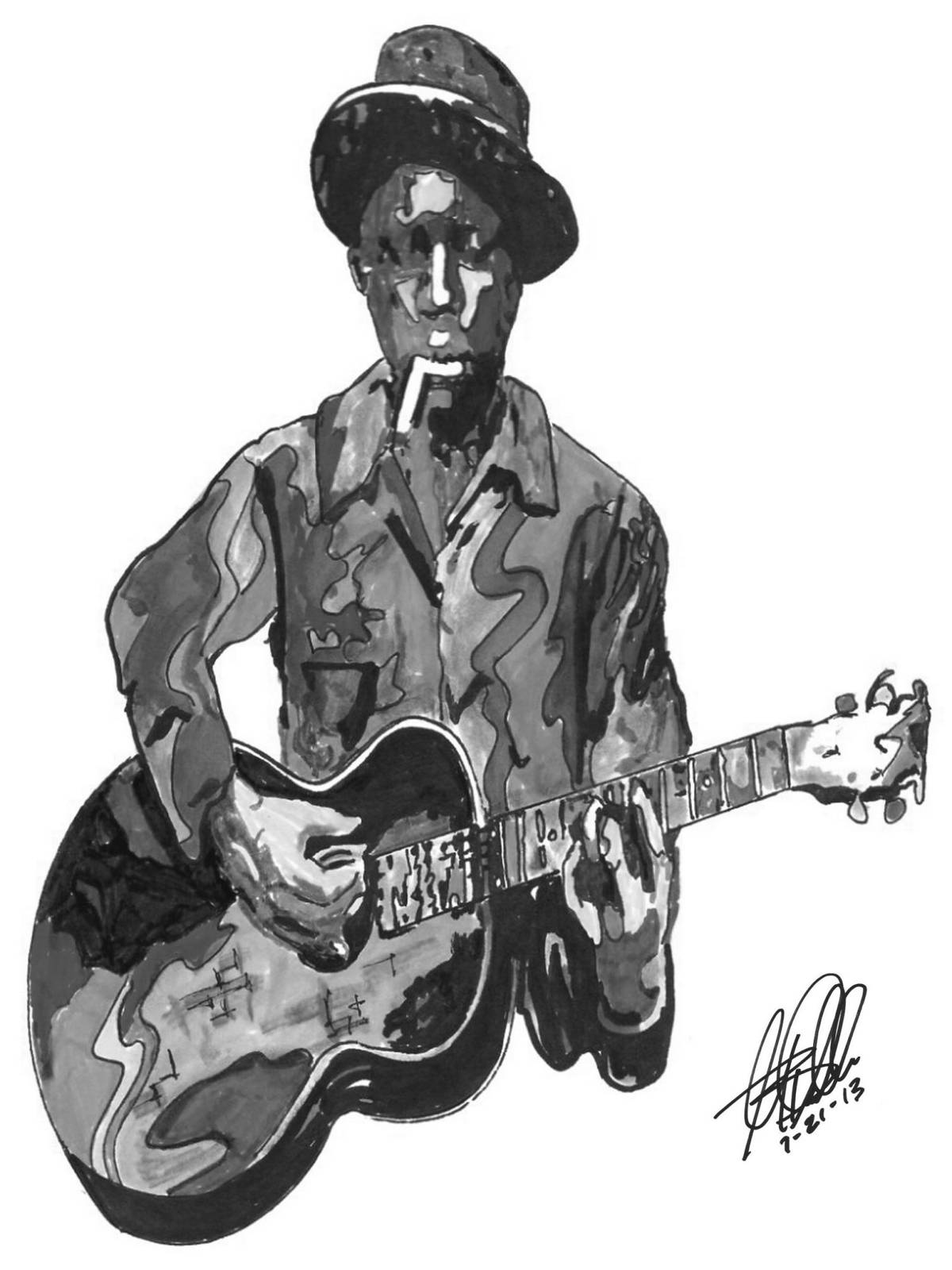 Robert Johnson Crossroad Delta Blues Guitar Music Poster Print Wall Art