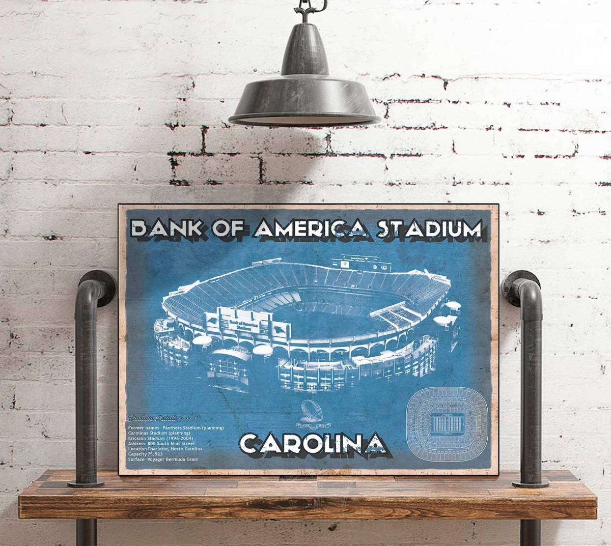 Carolina Panthers Stadium Art - Bank Of America - Vintage Football ...