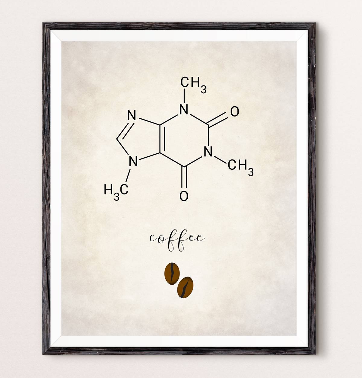 Caffeine Molecule Coffee Print Chemistry Large Poster Poster Canvas