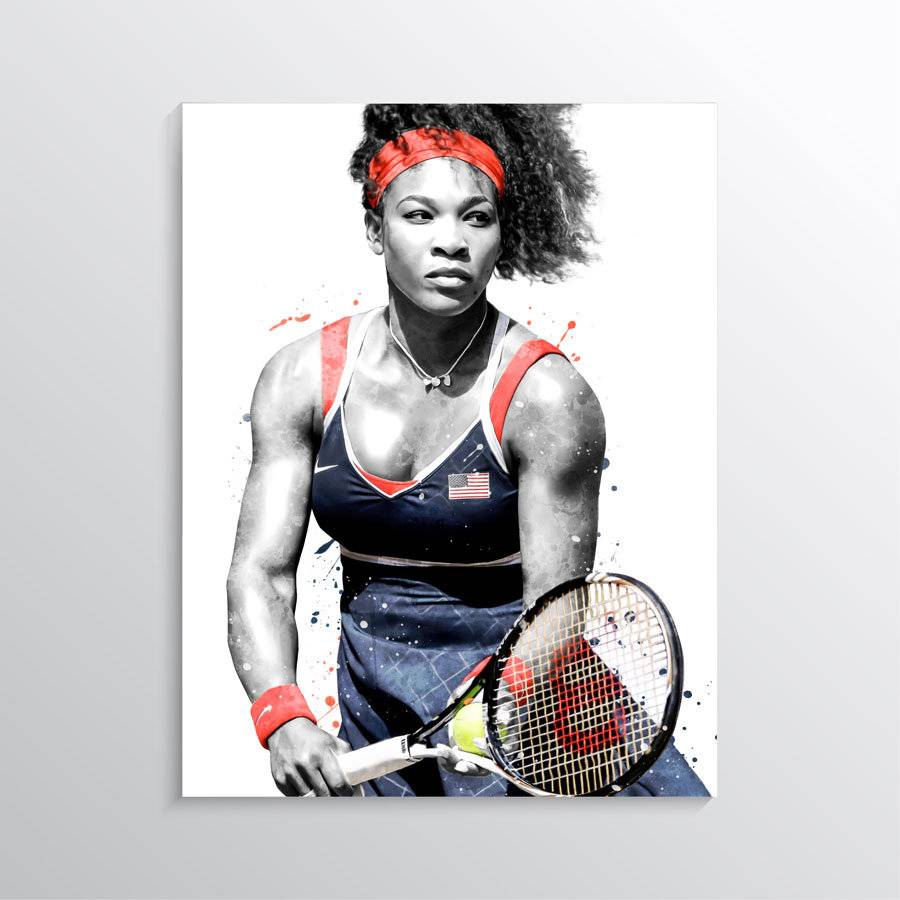 Serena Williams Poster, Tennis Wall Art, Sports Prints, Girls Sport Wall Decor – Poster - Canvas