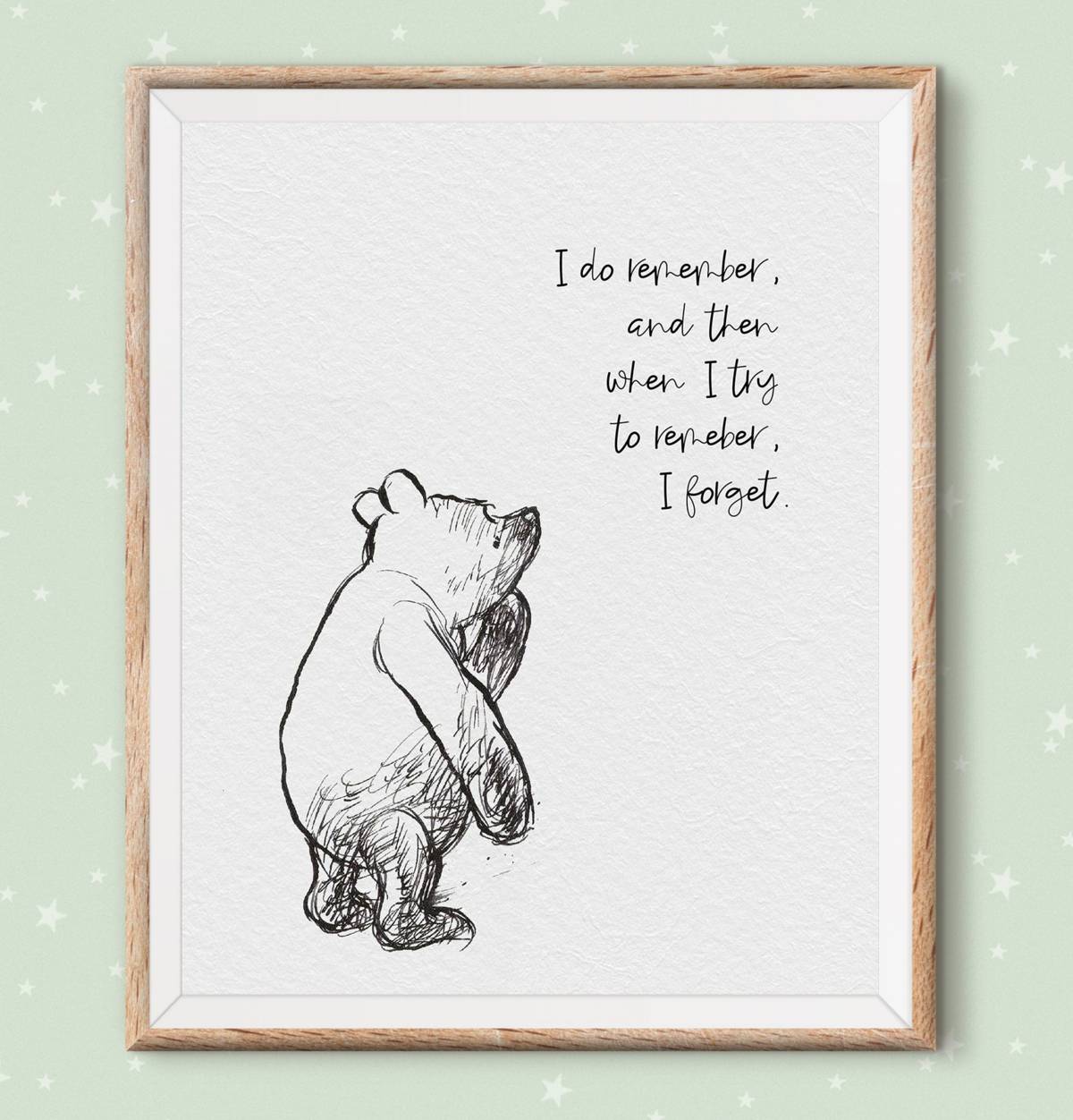 Winnie The Pooh Quotes, Pooh Bear Classic Vintage Style Poster Print