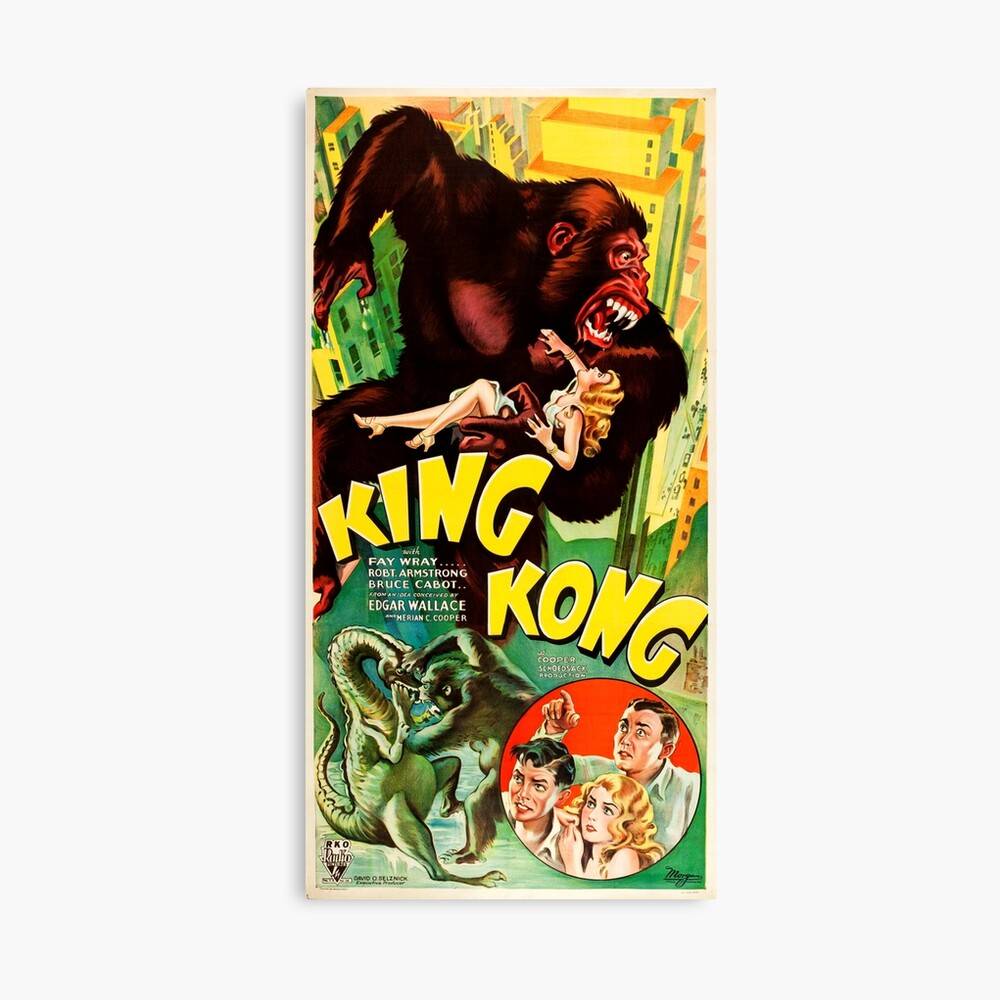 Reproduction Vintage King Kong Film – Poster - Canvas Print - Wooden ...