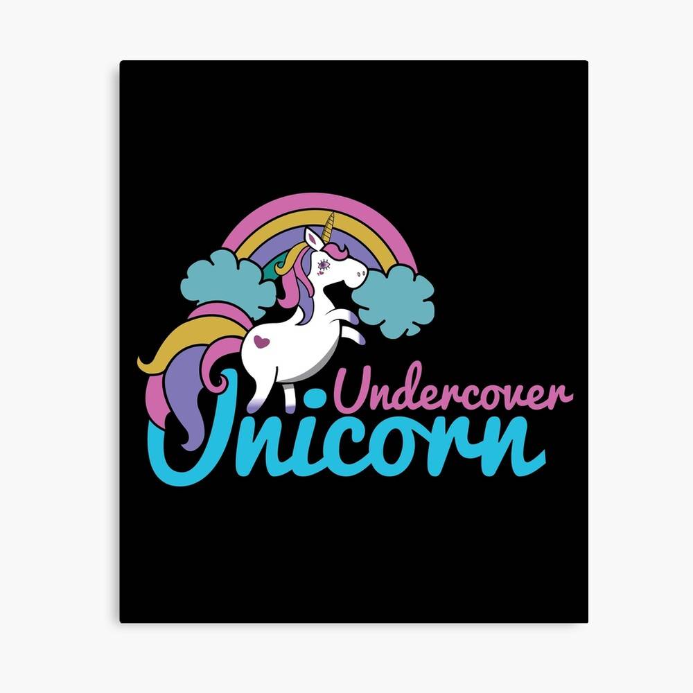 Undercover Unicorn Cute Unicorns Birthday – Poster - Canvas Print ...