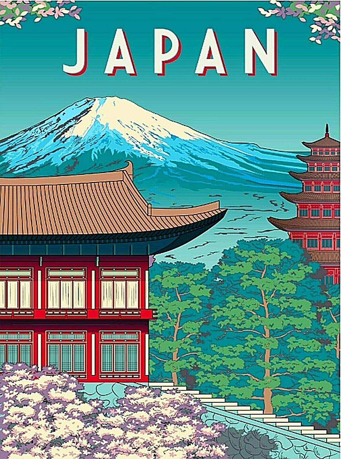 Mt. Fuji Japan Japanese Asia Asian Retro Travel Home Art Deco Print ...