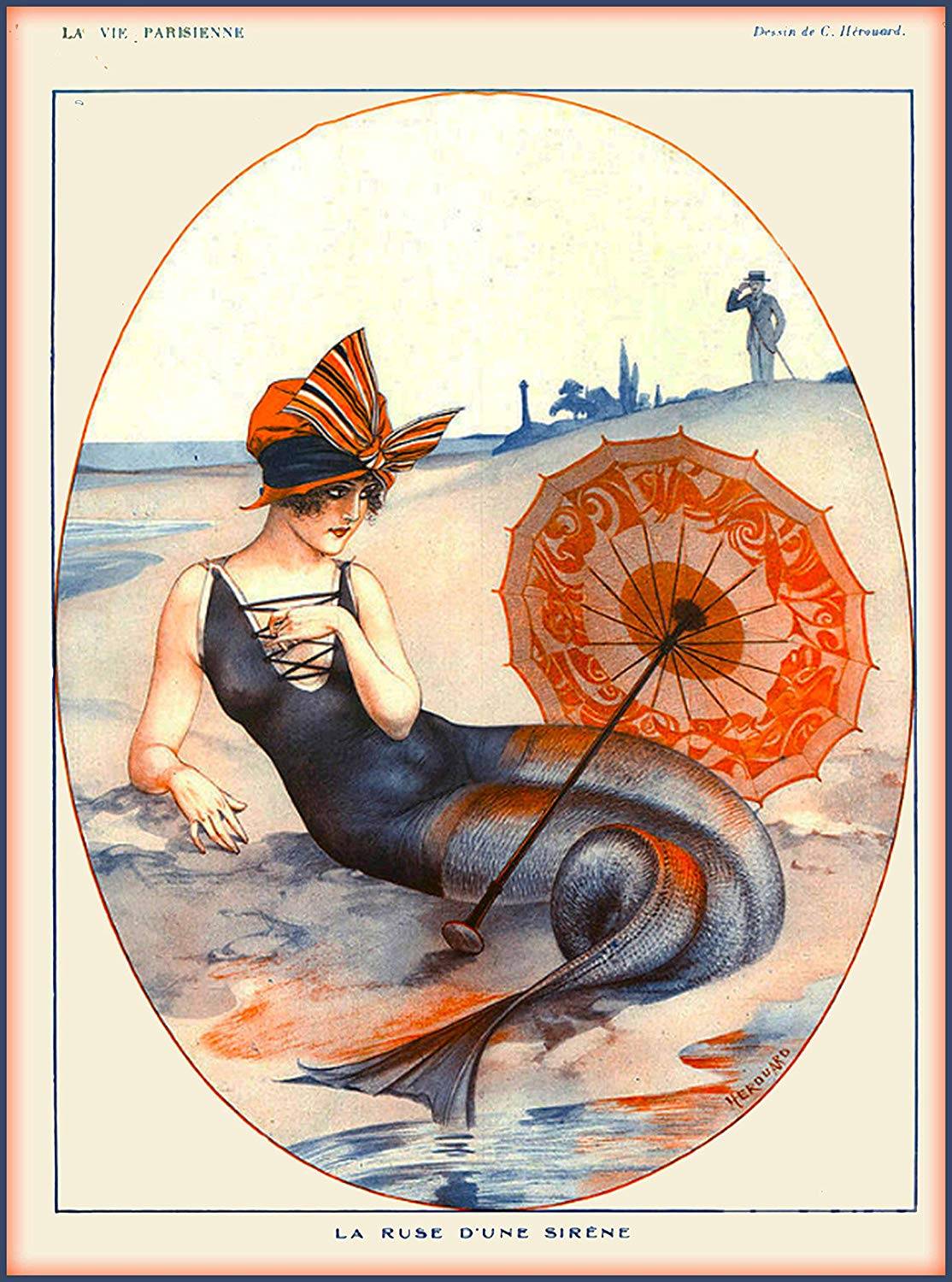 1920'S La Vie Parisienne Mermaid - La Ruse Dune Sirene French Nouveau ...
