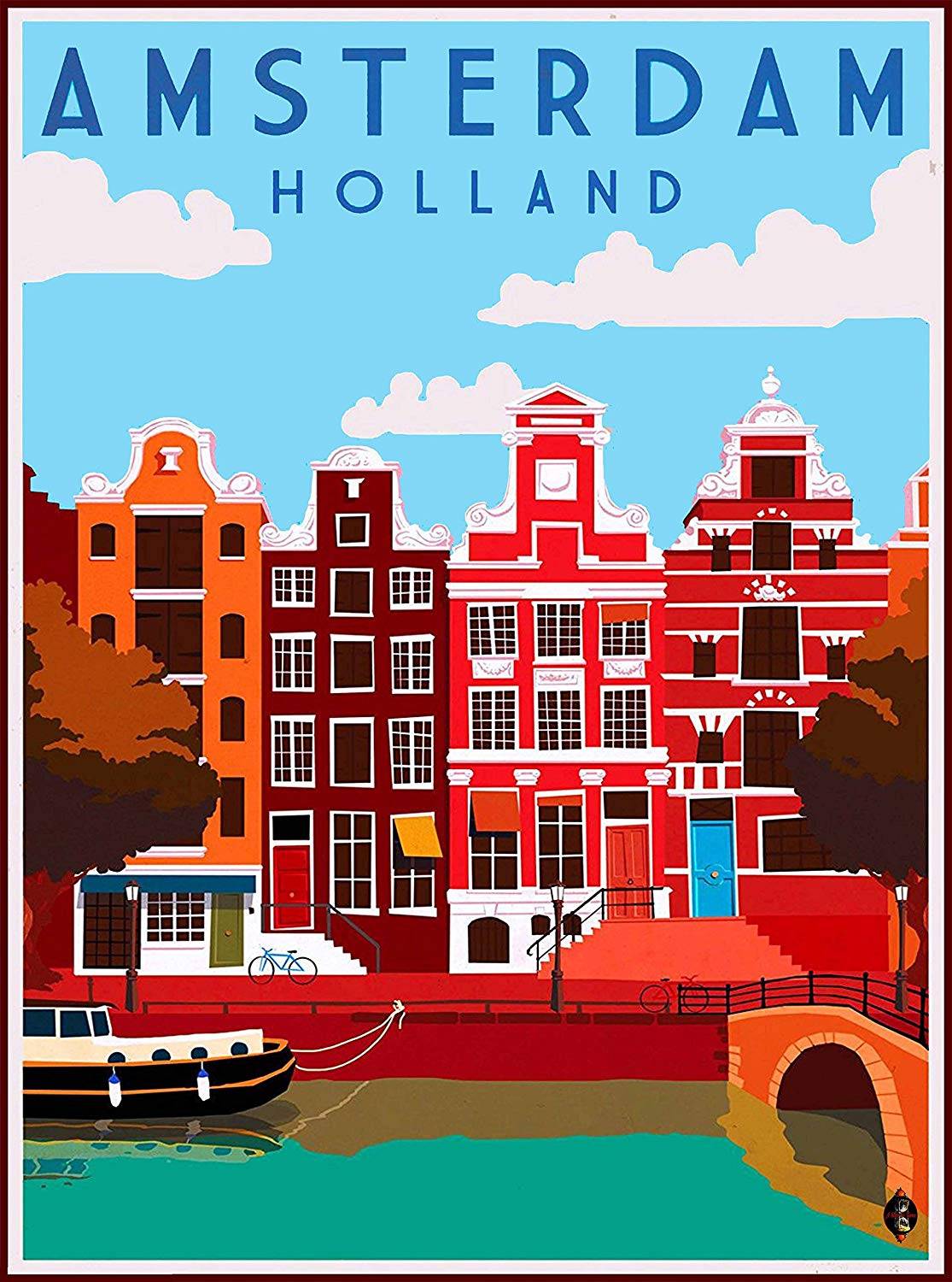 Amsterdam Dutch Holland Netherlands Europe Travel Art Wall Decor Print