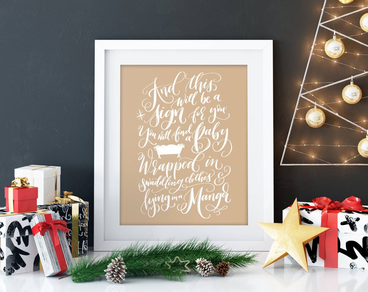 Christmas Bible Verse Christmas, Christmas Art Print, Christmas Holiday ...