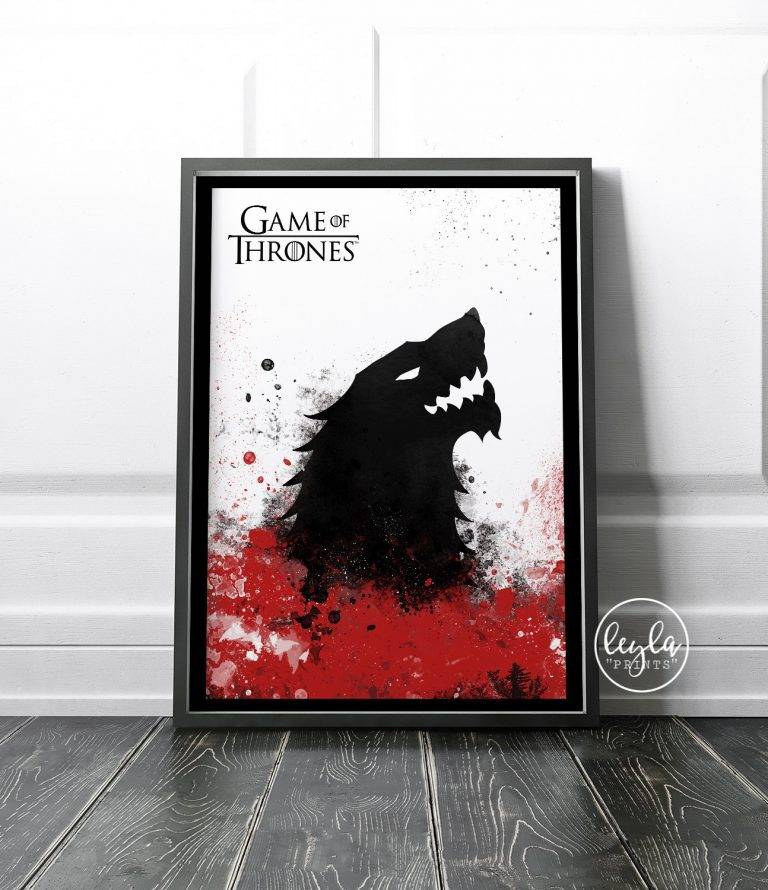 Game Of Thrones Print - House Stark - Got – Poster - Canvas Print ...