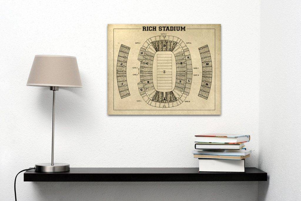 Print Of Vintage Rich Stadium Seating Chart Seating Chart Poster