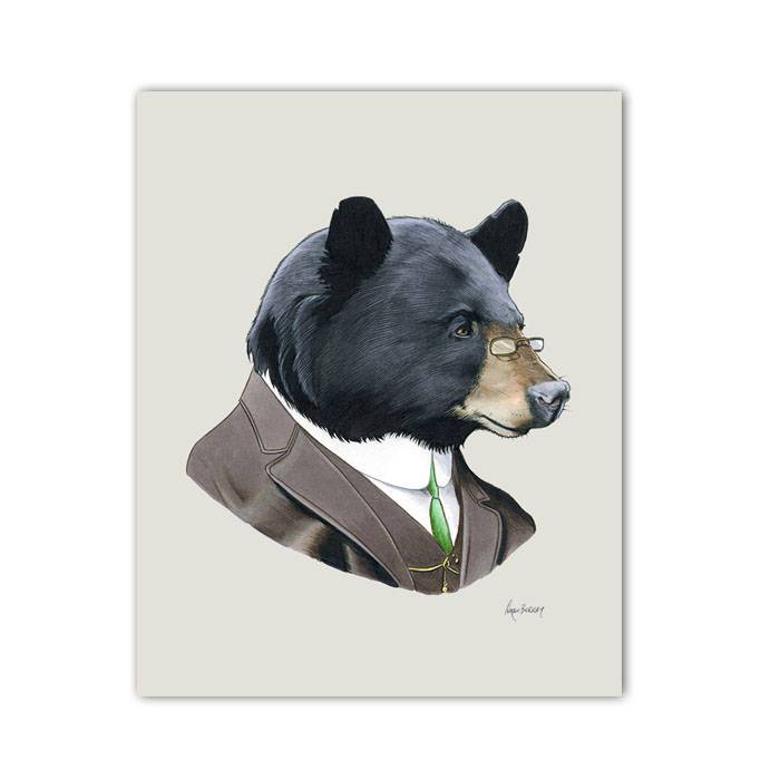 Black Bear Portrait Art Print – Poster - Canvas Print - Wooden Hanging ...