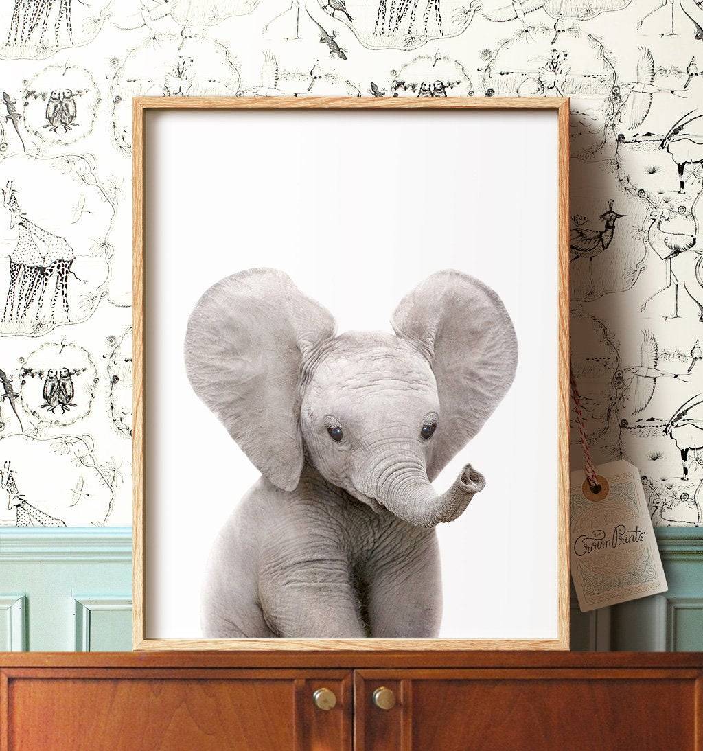 Safari Nursery Art, Elephant Print, Safari Animals Wall