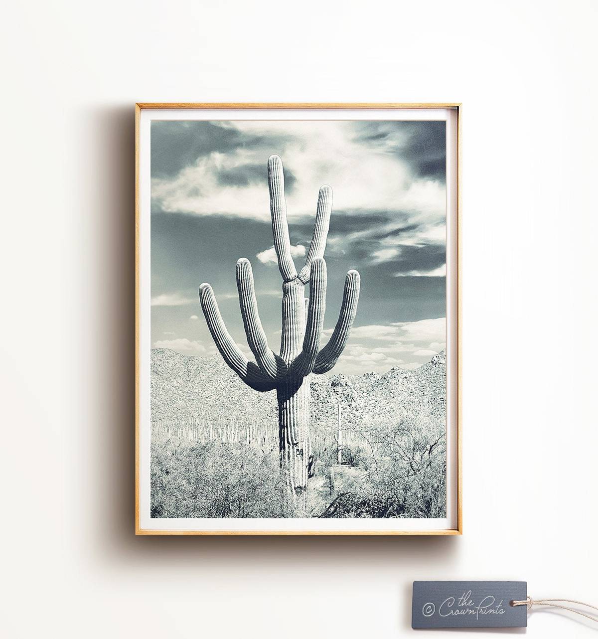 Cactus Print, Blue Wall Art, Southwestern Style, Southwestern Art ...