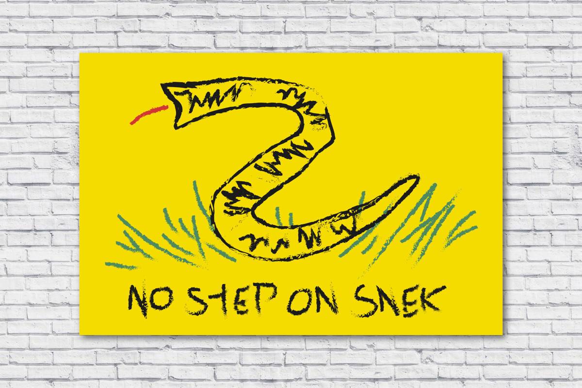 No Step On Snek, Gadsden Flag Meme Parody Print, No Step On Snake, Do...