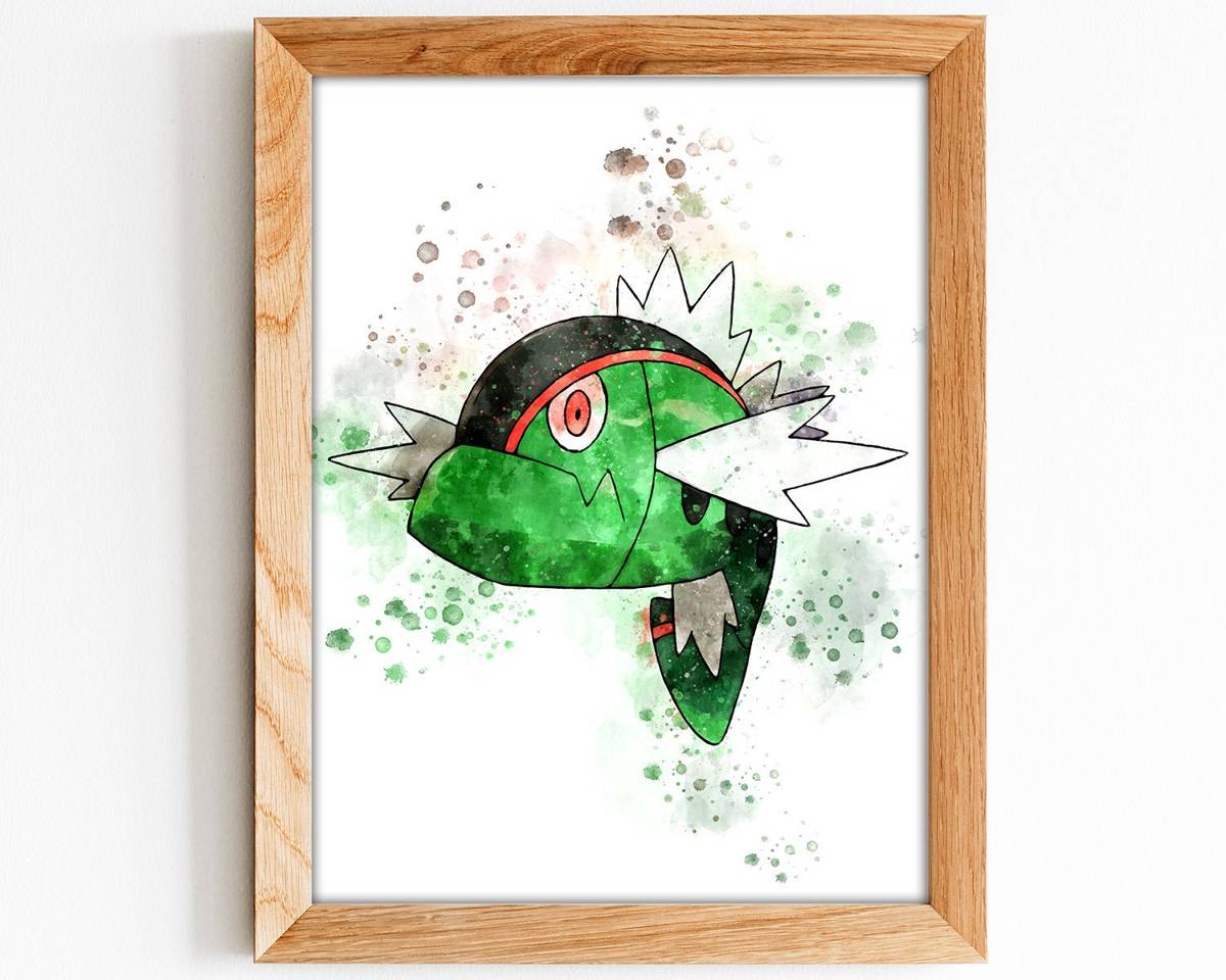 Basculin Print, Basculin Pokemon Print, Basculin, Pokemon Wall Art P550 ...