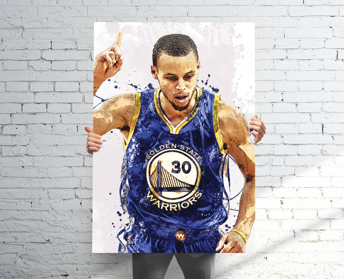 Stephen Curry Golden State Warriors (V1) Sports Art Print, Basketball ...