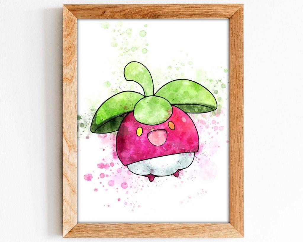 Bounsweet Print, Bounsweet Pokemon Print, Bounsweet, Pokemon Wall Art ...