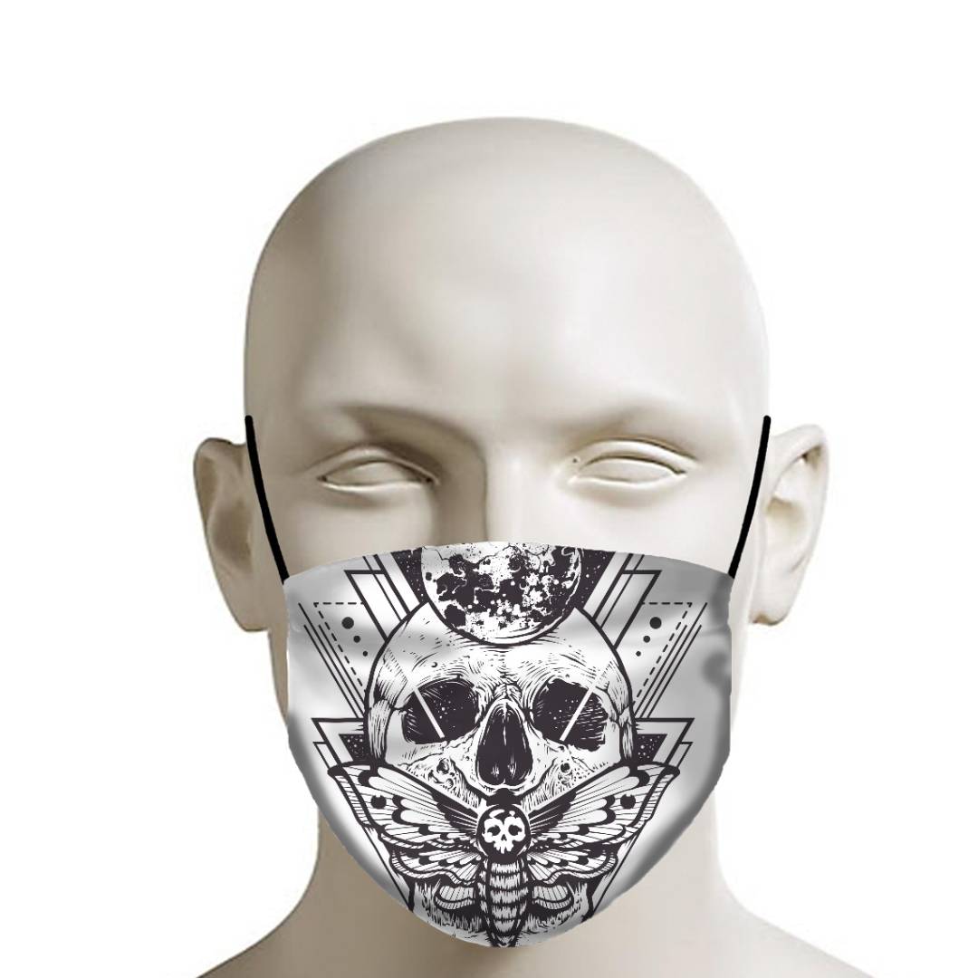 Skull And Moth Face Mask - Decor Your Home